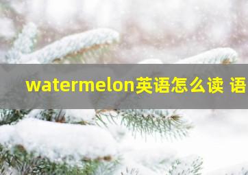 watermelon英语怎么读 语音